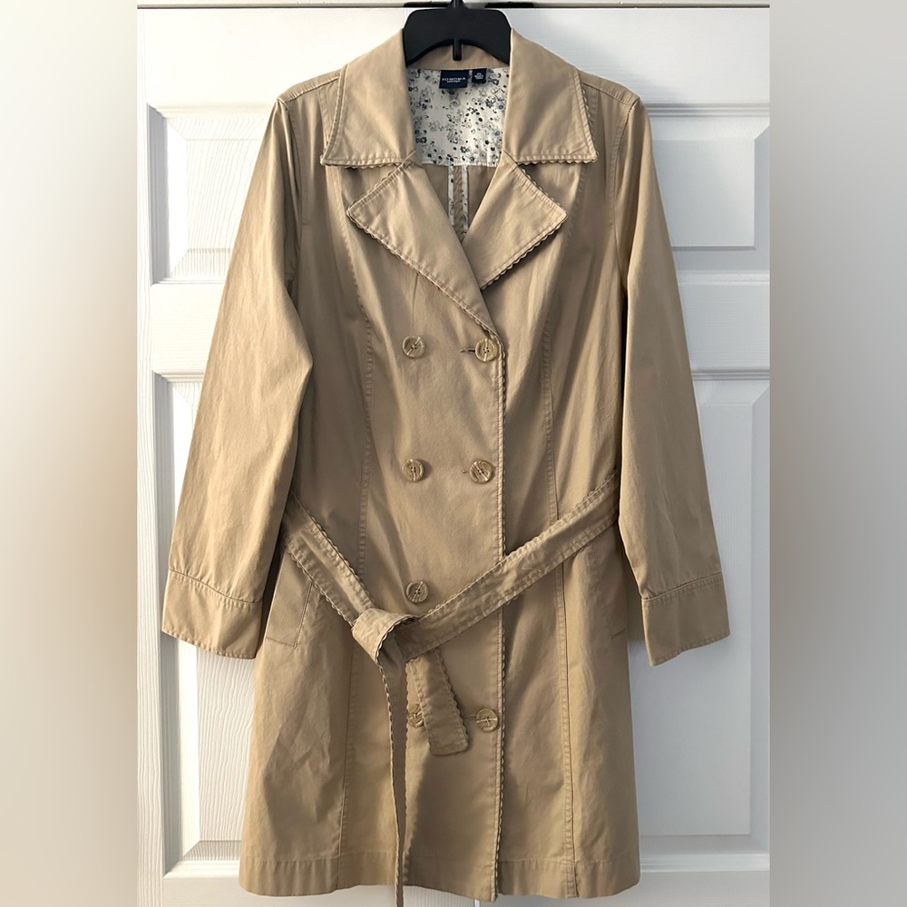 Sonoma Minimalist Belted Trench Coat Normcore Size XL EUC